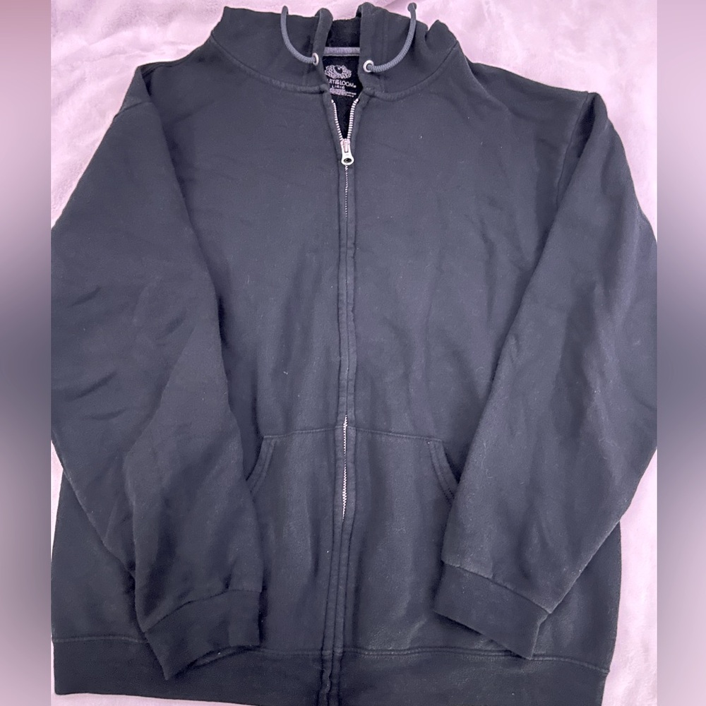 Basic black zip up hoodie